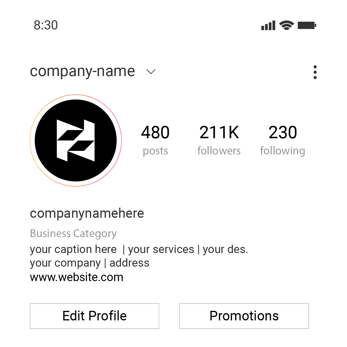 n logo social profile