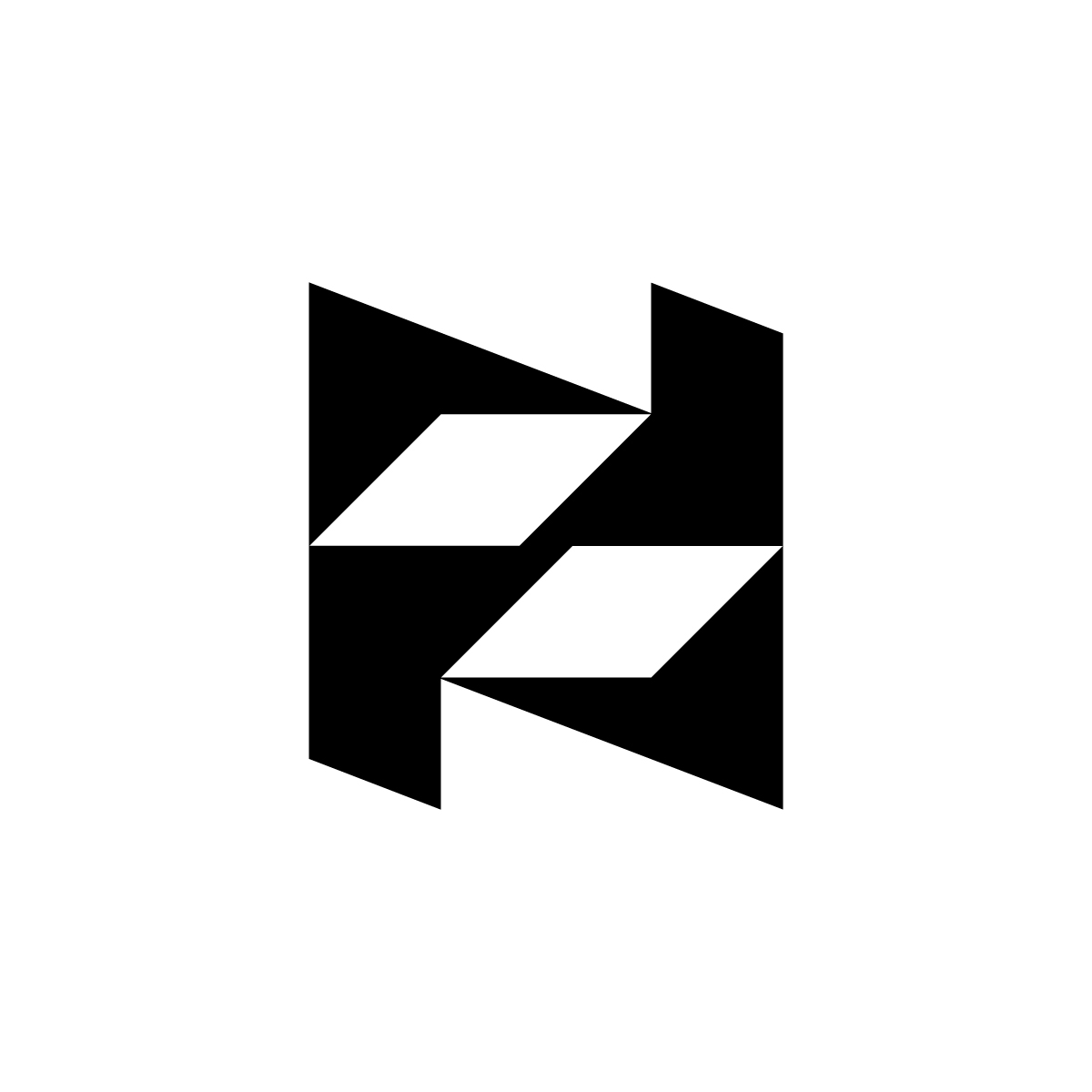 n logo with blockchain concept