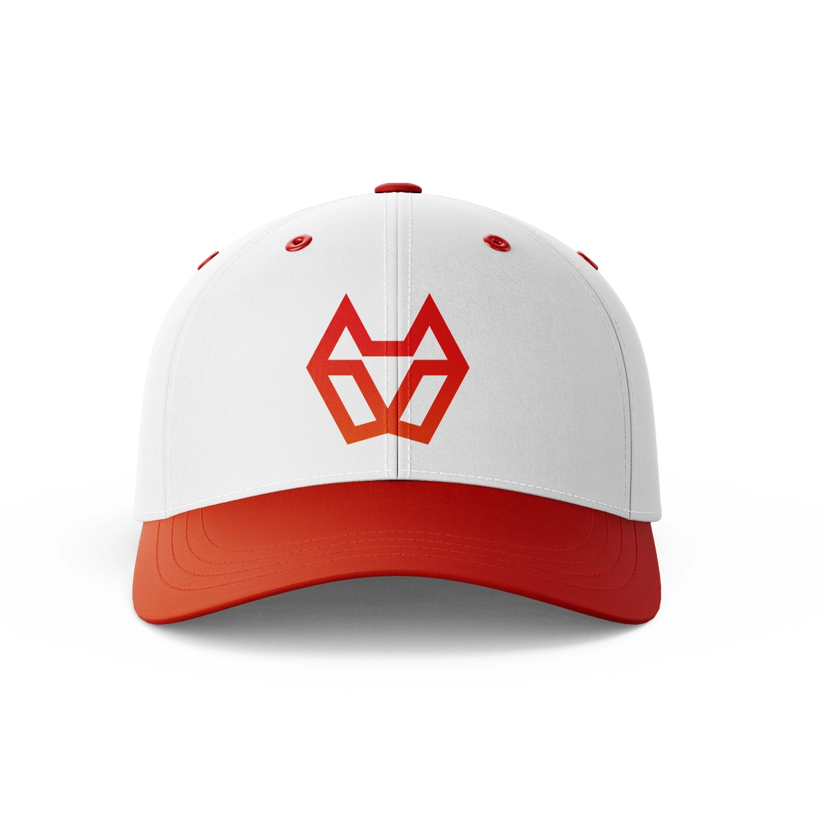 Minimal fox geometric logo design on baseball cap