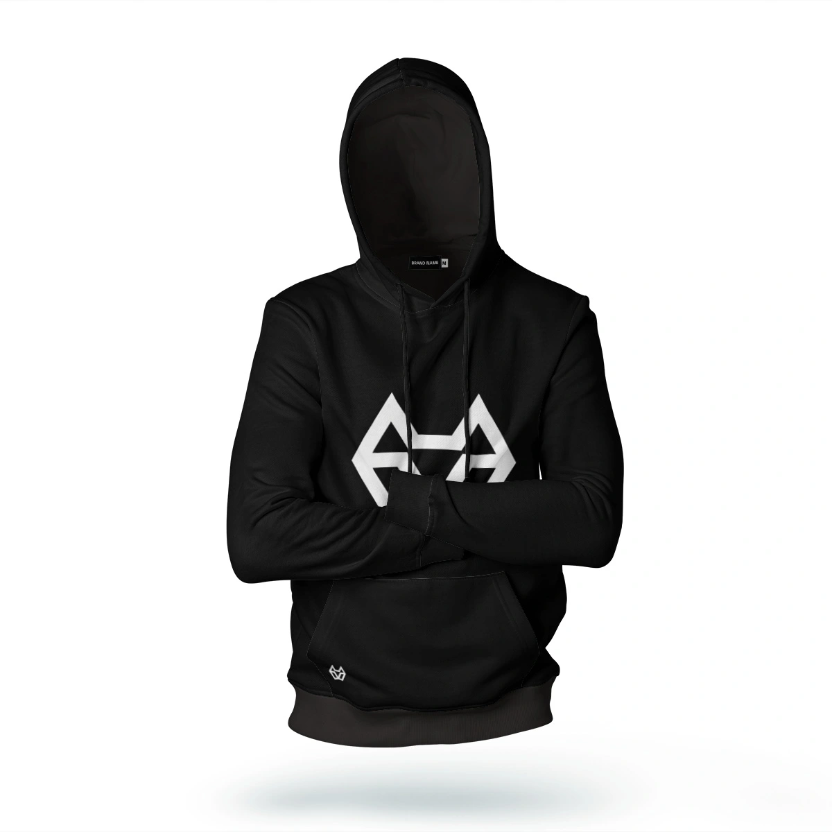 Geometric fox logo printed on trendy hoodie