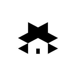 M construction logo for building and real estate brands.