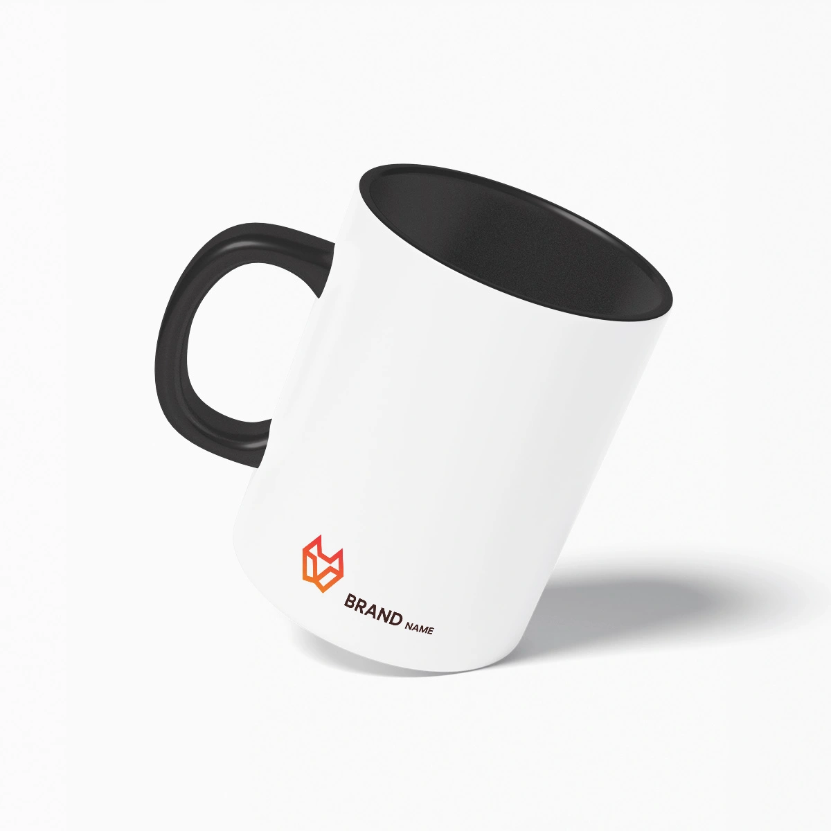 Stylish geometric fox logo design on ceramic mug