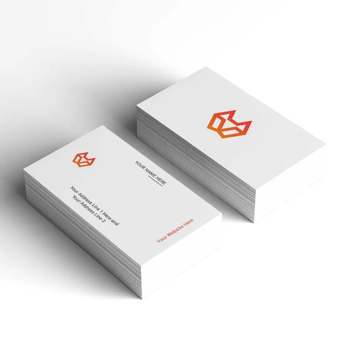 Fox head logo on professional business card branding