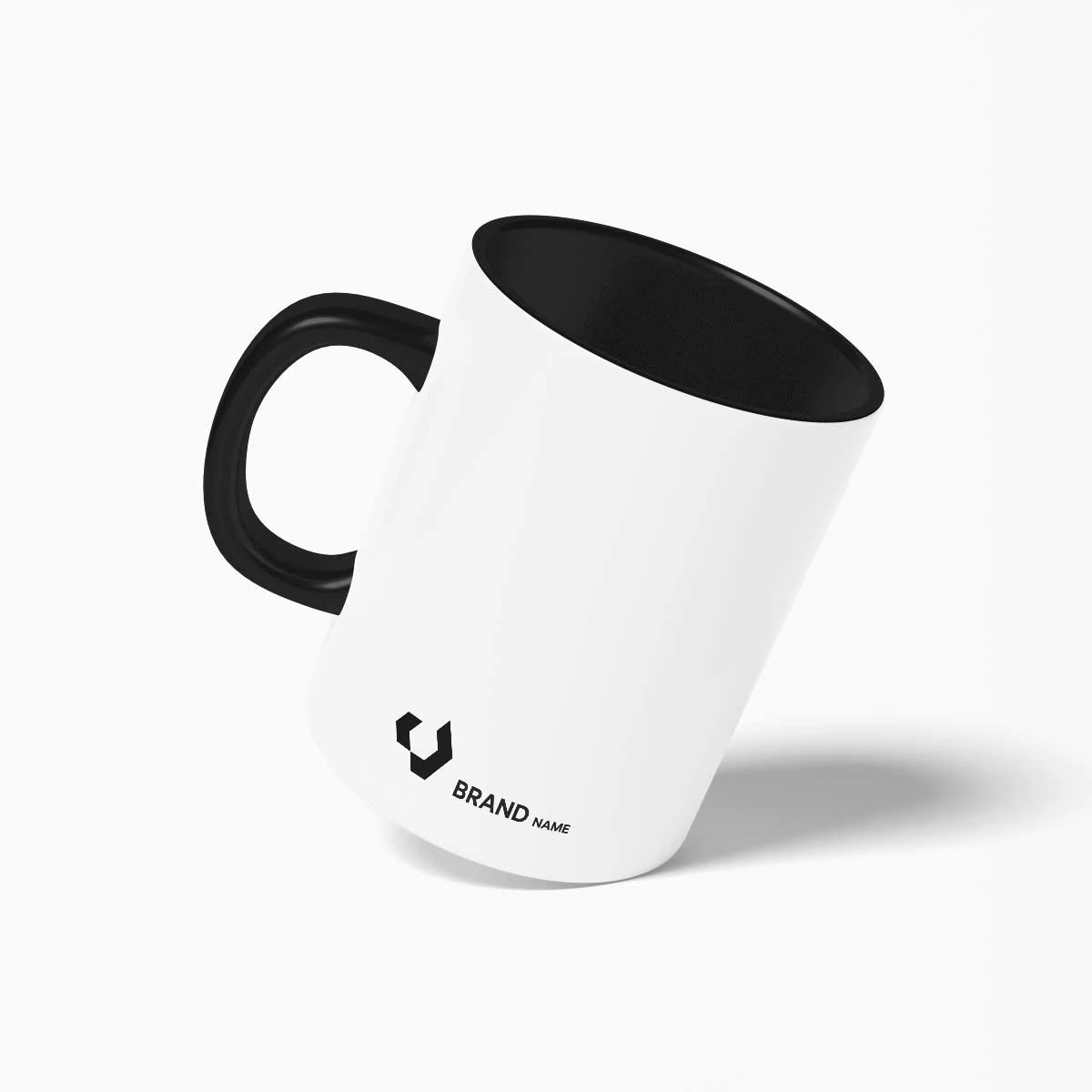 Stylish mug with w letter logo for brand merchandise