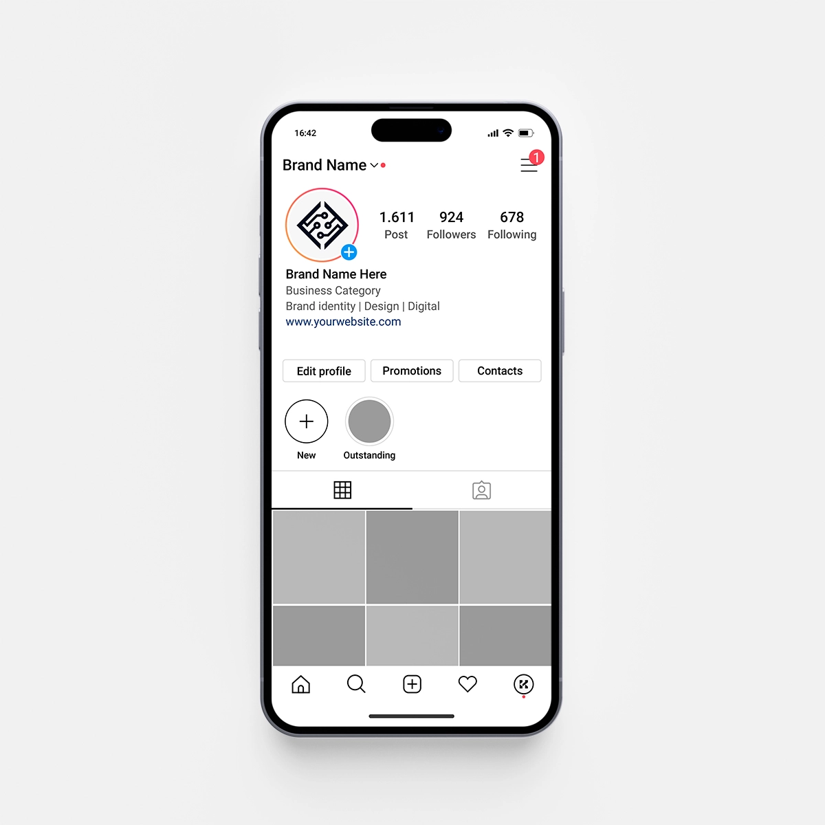 F tech logo design for Instagram profile