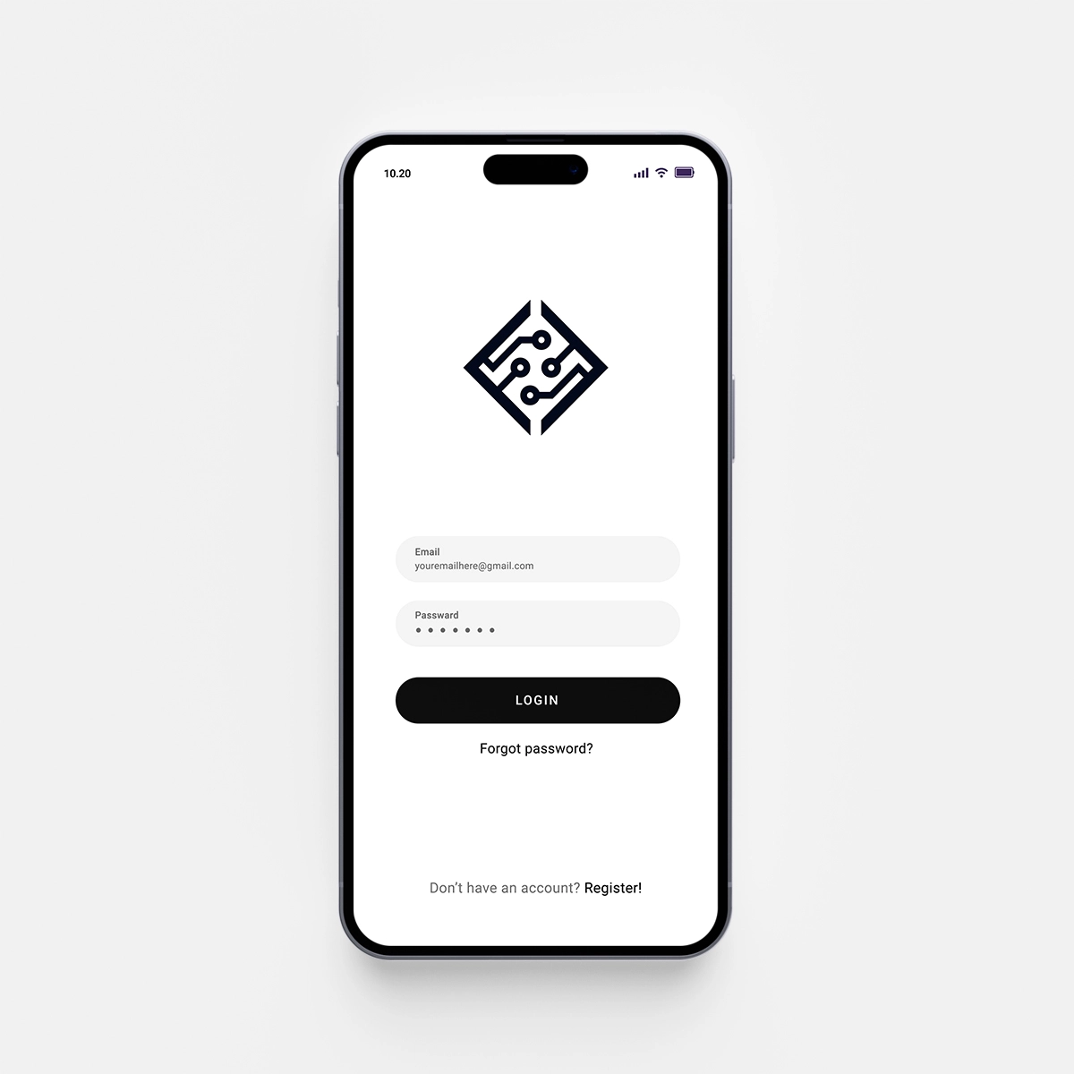 Letter F tech logo as app icon