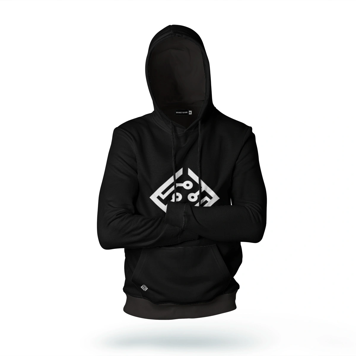 F letter tech logo on hoodie